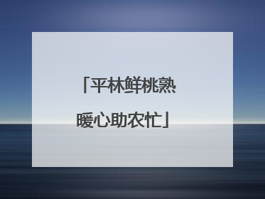 平林鲜桃熟 暖心助农忙